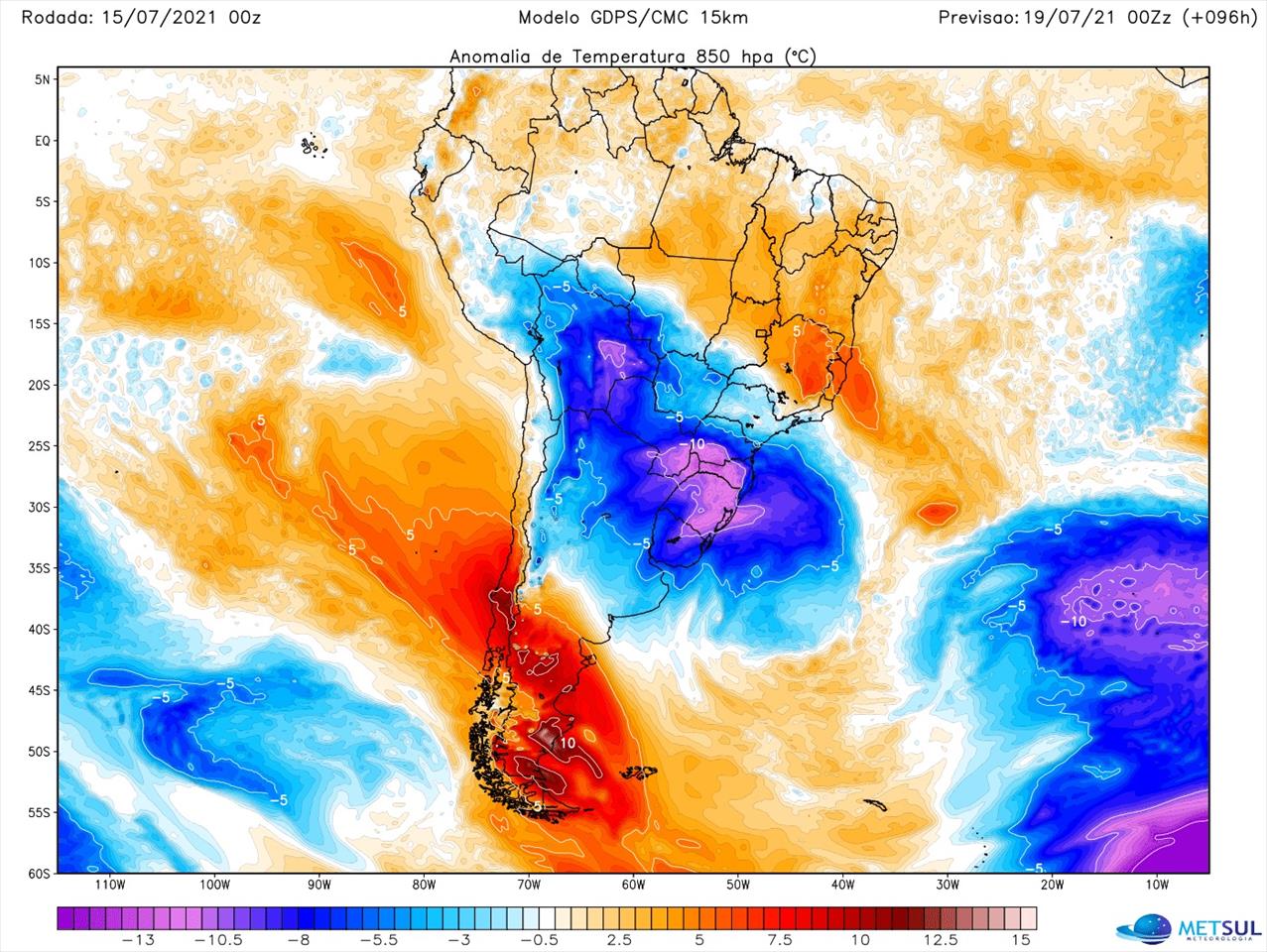 Forte massa de ar polar derrubará temperatura no Brasil