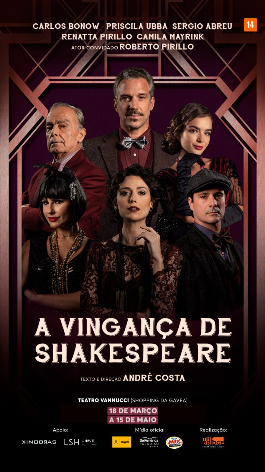 Montagem inspirada no teatro do absurdo, A Vingança de Shakespeare estreia no Teatro Vannucci, dia 18 de março, 6ªf, às 21 horas