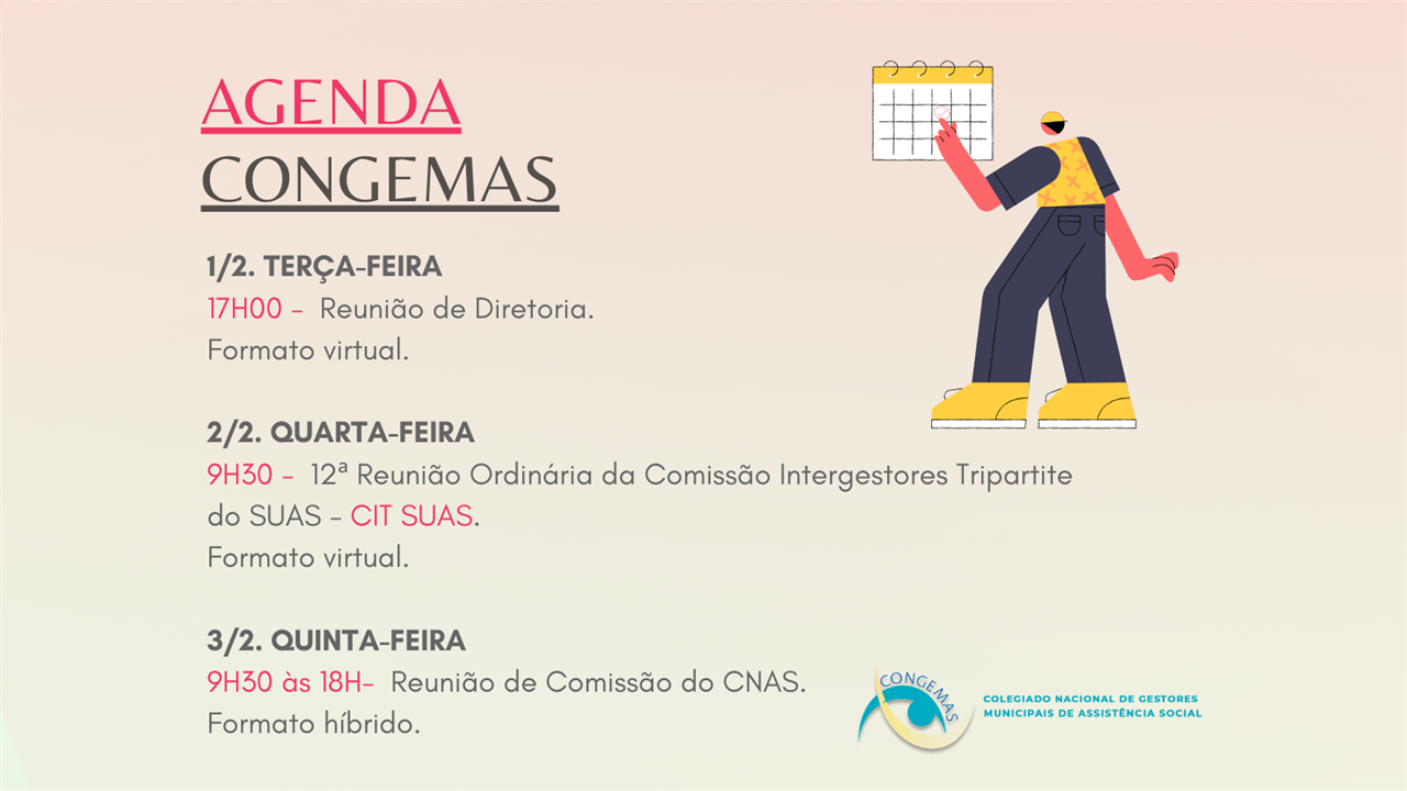 Agenda da semana! (De 1 a 4 de fevereiro 22)