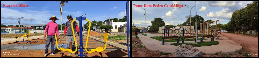 Mesmo com a crise da pandemia, prefeitura de São Félix do Araguaia deu continuidade nas praças da Bíblia e Dom Pedro Casaldáliga que estão em fase final