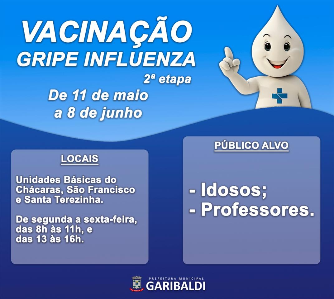 Garibaldi amplia vacinação da gripe (influenza) para professores e idosos