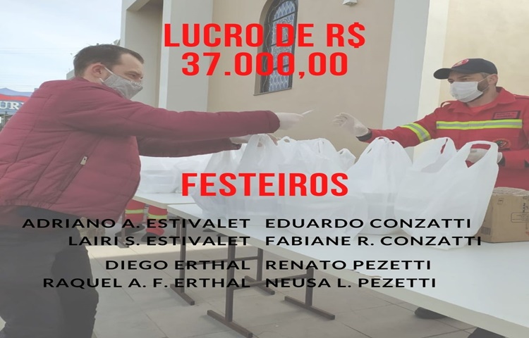 Bombeiros Voluntários de Garibaldi arrecadam mais de R$ 37 mil em almoço