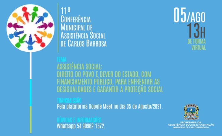11ª Conferência Municipal de Assistência Social acontecerá em Carlos Barbosa