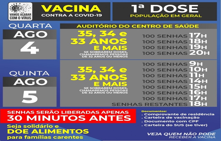 Barbosa aplica mais de mil vacinas nesta quarta e quinta-feira