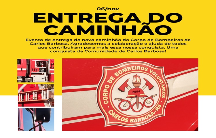 Bombeiros de Barbosa apresentam novo caminhão de combate a incêndio no sábado, 06
