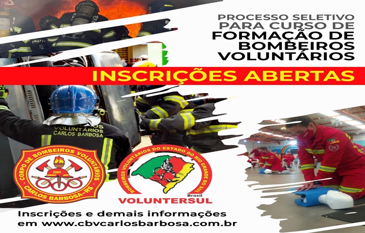 Bombeiros de Carlos Barbosa abre vagas para formação de novos servidores