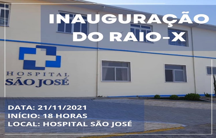 Inauguração do Raio-X no Hospital São José de Barão será no domingo, 21