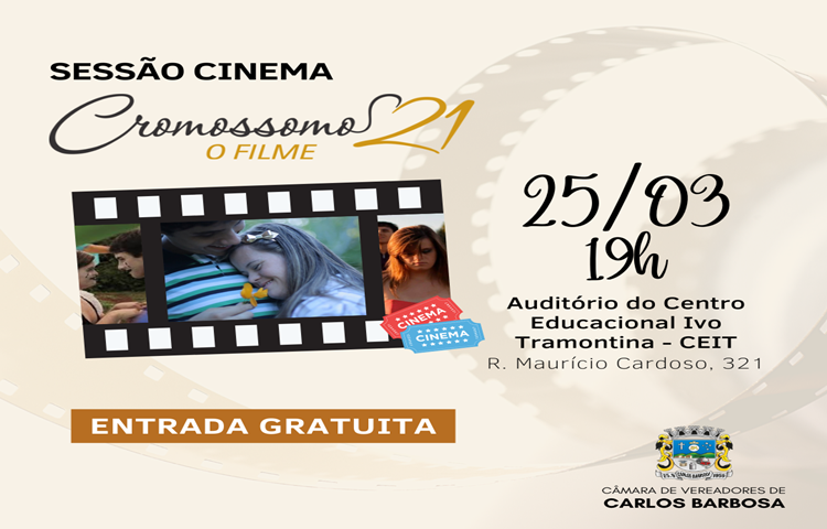 Câmara de vereadores de Carlos Barbosa apresenta sessão de cinema