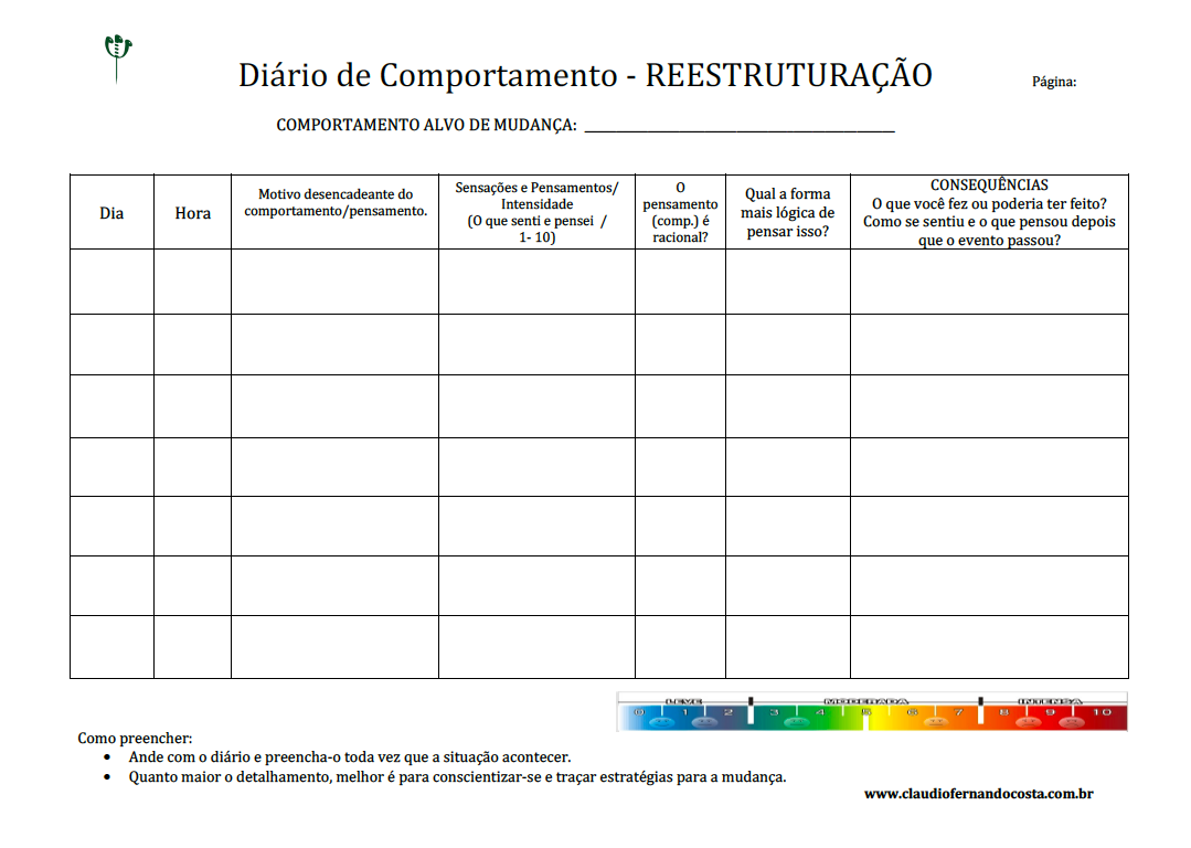 Diário de Comportamento - Reestruturação Diário de Comportamento - Reestruturação