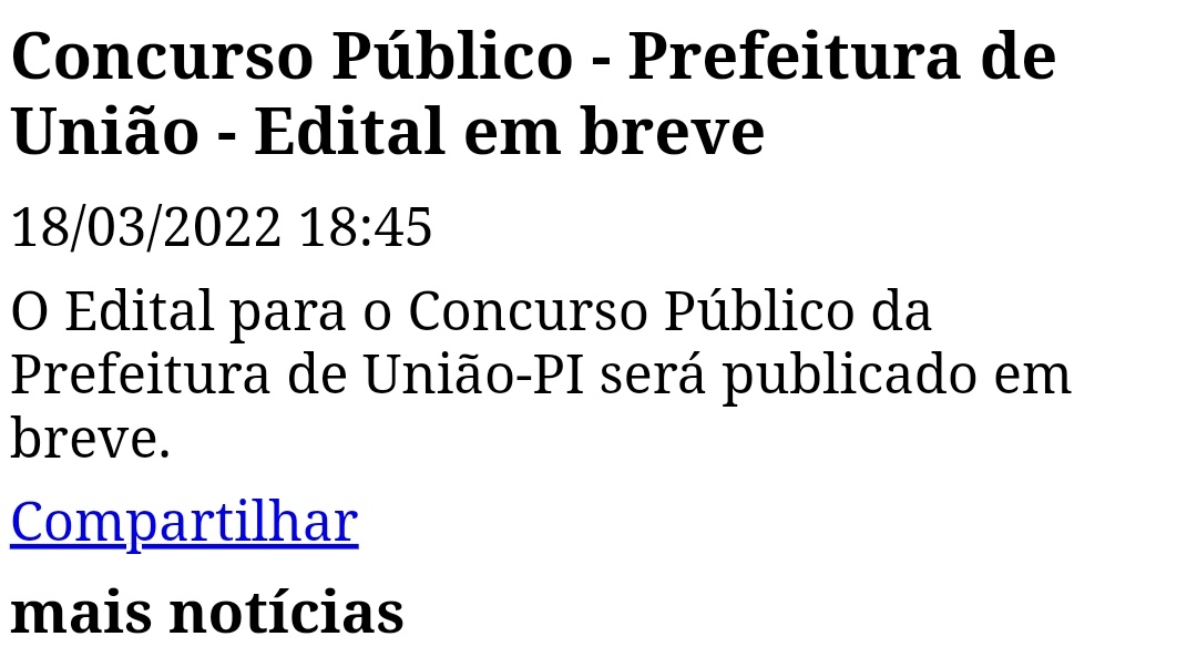 Edital do concurso público de União em breve! COPESE anuncia.