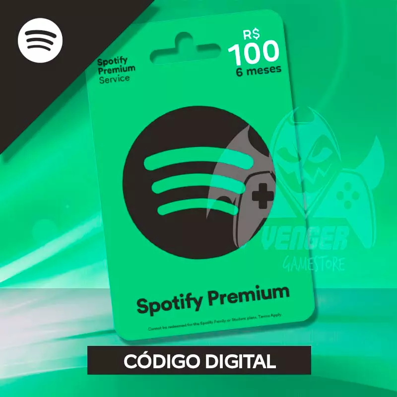 Spotify Premium – Cartão 6 Meses Assinatura – R$ 100 – WOW Games
