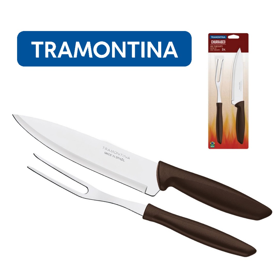 Jogo Trinchante 2 Pc Churrasco Tramontina - Kit Churrasco