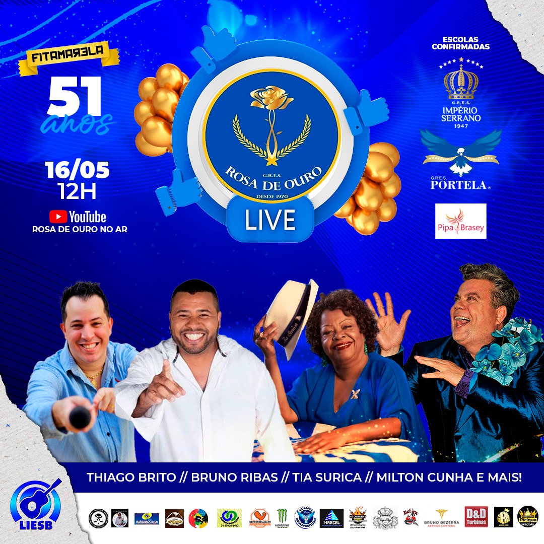 ROSA DE OURO COMEMORA 51 ANOS E FARÁ LIVE COM ILUSTRÍSSIMOS DA FESTA NO RIO