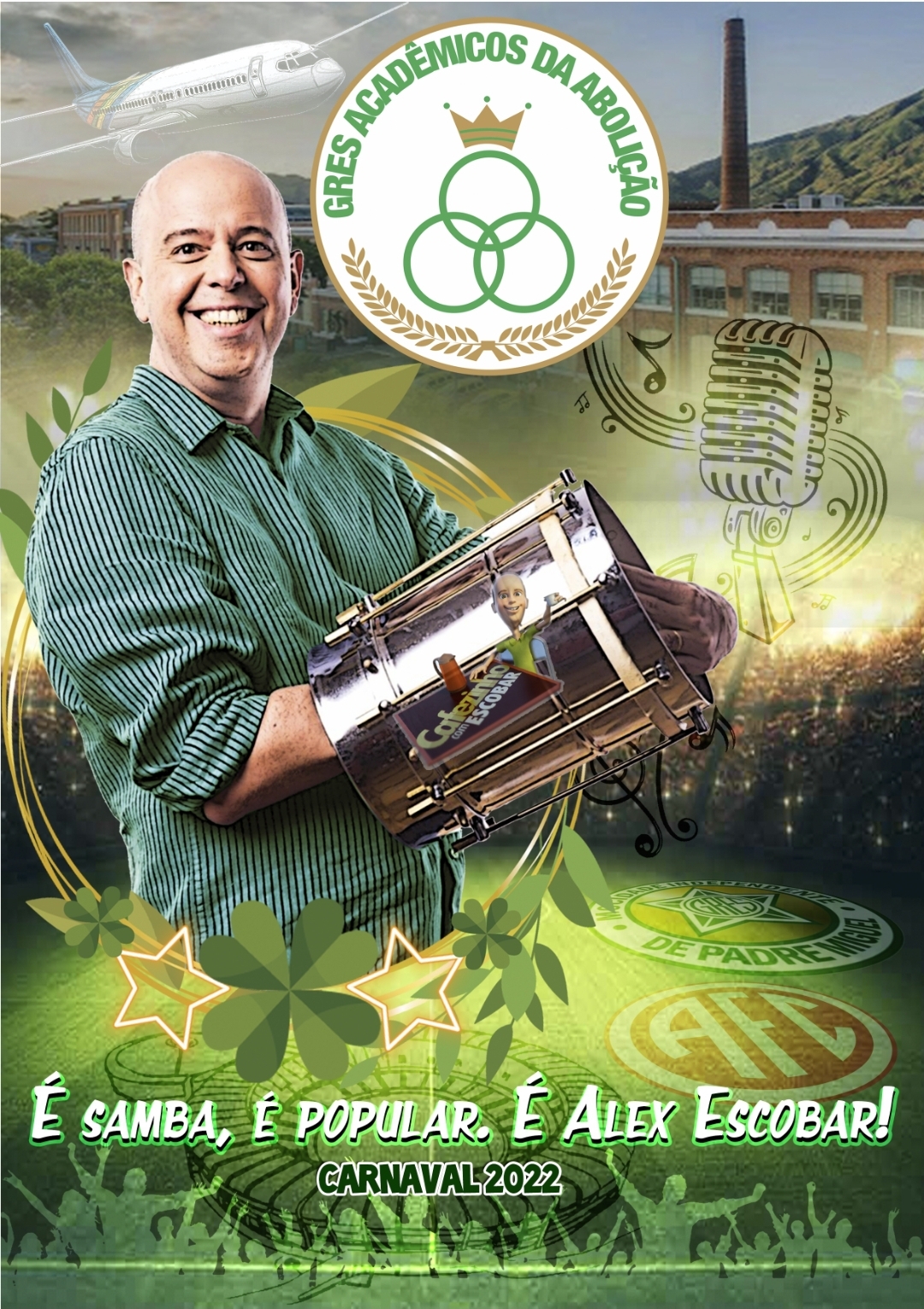 ALEX ESCOBAR É ENREDO E BRILHARÁ NO ACADÊMICOS DA ABOLIÇÃO EM 2022