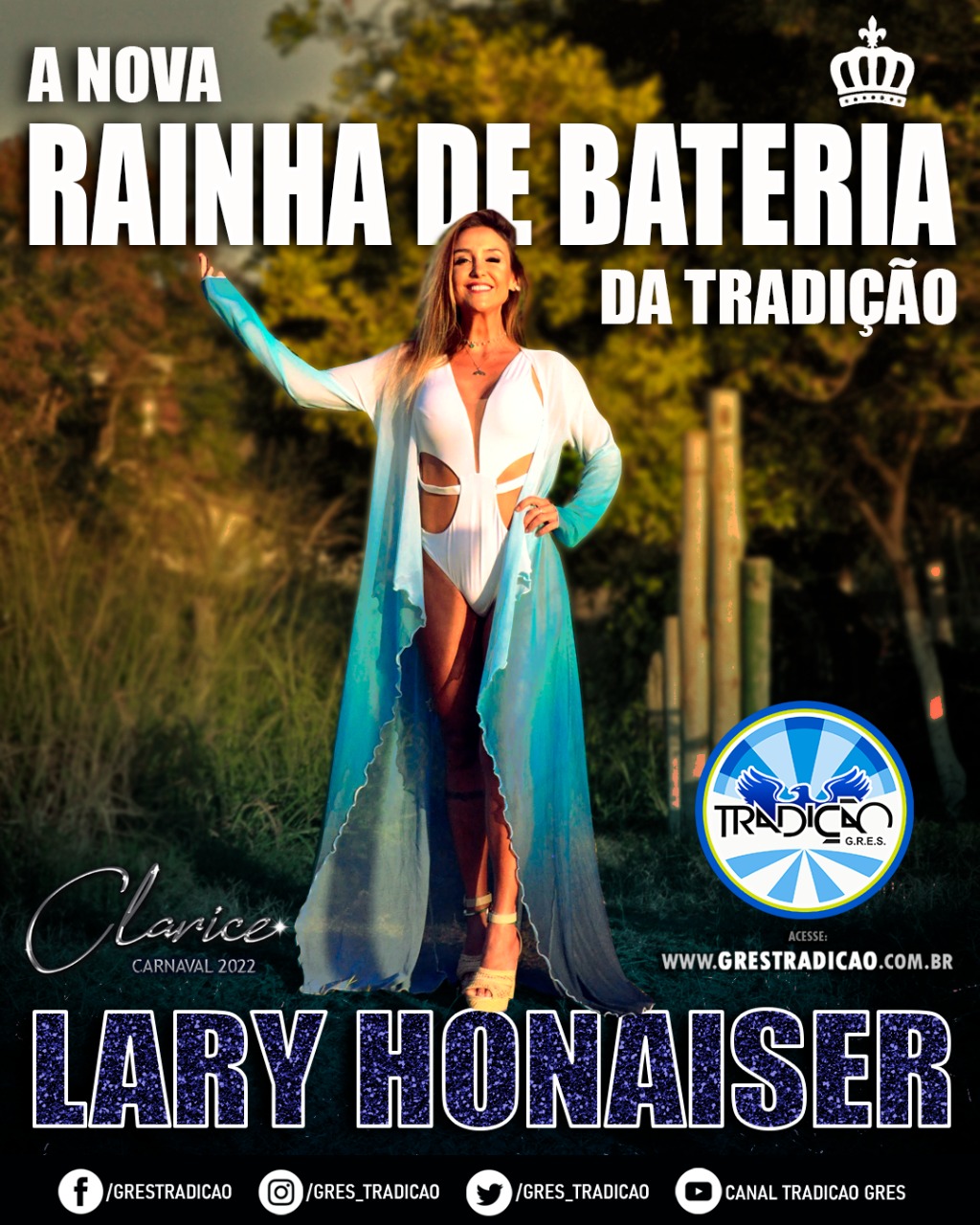Larissa Honaiser é a nova rainha de bateria da Tradição
