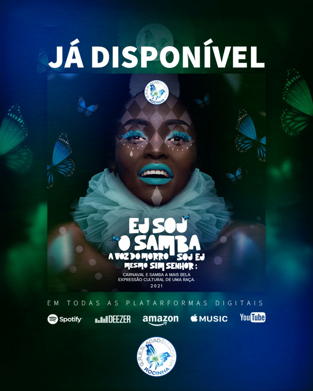 Acadêmicos da Rocinha emplaca samba-enredo nas plataformas digitais
