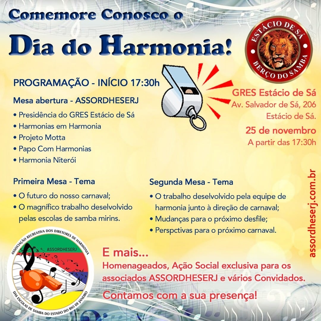 SORDHESERJ COMEMORA DIA DE DIRETORES DE HARMONIA COM PROGRAMAÇÃO DIA (25)