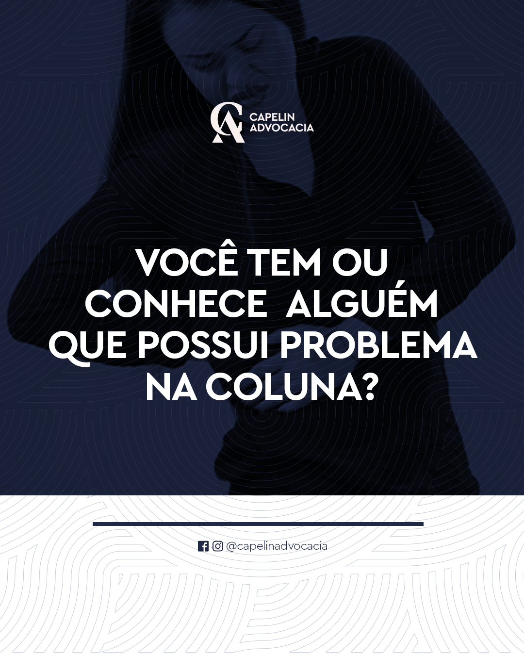 Você tem ou conhece alguem que possui problema na coluna? Você tem ou conhece alguem que possui problema na coluna?