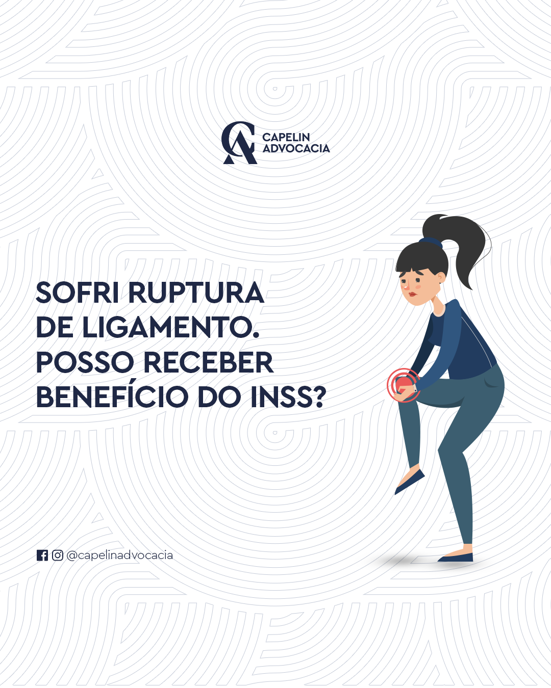 Sofri ruptura de ligamento. Posso receber benefício do INSS? Sofri ruptura de ligamento. Posso receber benefício do INSS?