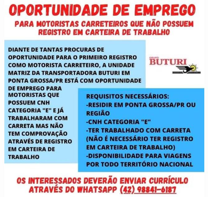 Vaga para motorista sem experiência