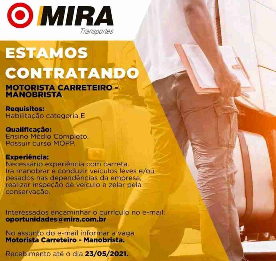 Mira Transportes - Vaga de motorista