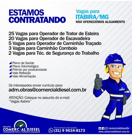 Vagas de motoristas na Comercial Diesel