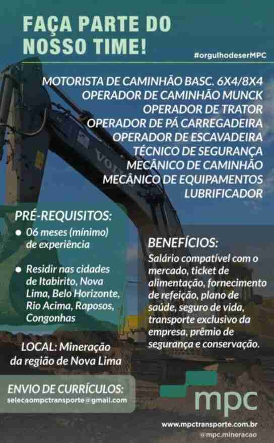 Vagas de motoristas na MPC Transporte