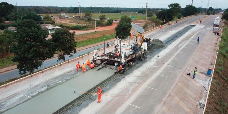 DNIT acelera obra de pavimentação na BR-163/364 em Mato Grosso
