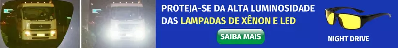 A imagem mostra os óculos de visão noturna - Night Drive e como fica a visibilidade com a utilização desses óculos a noite
